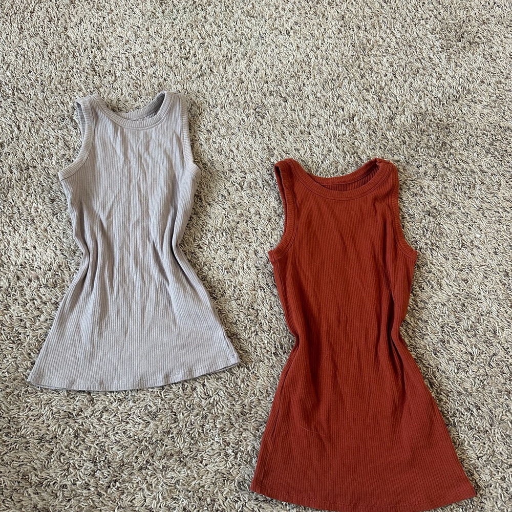 Ribbed Tanktop Bundle in Beige and Rust